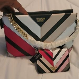 New Victoria's Secret Chevron Crossbody w/ Wallet